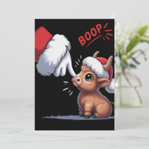 Hand Boop jul Highland ko Santa Lantbrukare Julkort
