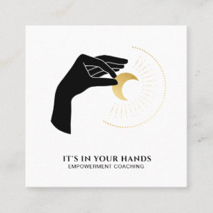 *~* Hand Cernent Måne Black Guld Cosmic Energy So Fyrkantigt Visitkort