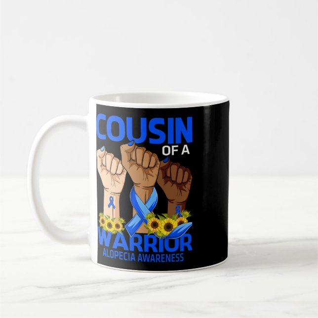 Hand Cousin Of A Warrior Alopecia Awareness Sunflo Kaffemugg (Vänster)