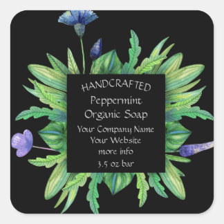 Hand Crasted Flower Fyrkantigt Klistermärke