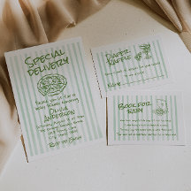 Hand Dawn Grönt Pizza Speciell Delivery Baby Showe