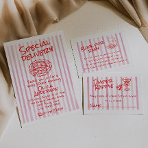 Hand Dawn Rosa Pizza Speciell Delivery Baby Shower