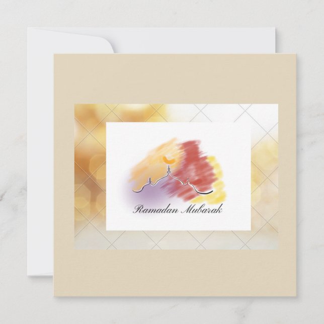 Hand designat Ramadan mubarak-kort (Framsida)