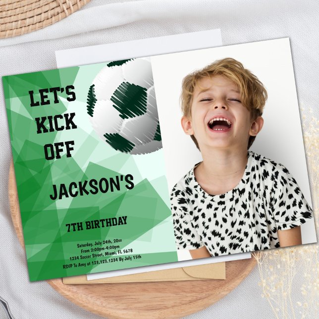 Hand-drad inbjudan till matarhöns (Pen Drew Ball Soccer Birthday Invitations w photo)