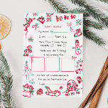 Hand Draw Doodle brev för Santa, Santa Inbjudningar<br><div class="desc">Personlig brev för Jultomten. Ge ditt barn i år är ett speciellt,  sött brev för Santa. Samling: https://www.zazzle.com/collections/love_christmas_collection-119212194434211063</div>