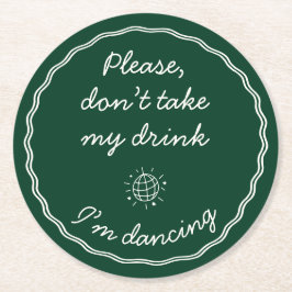 Hand Draw Emerald Grönt Handwriter Underlägg Papper Rund