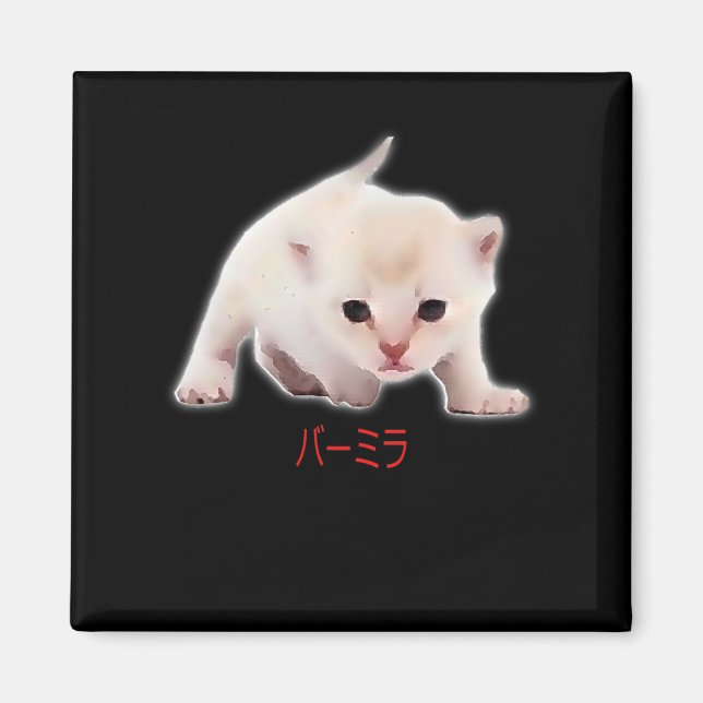 Hand Draw Funny Burmilla Cat Japan Pappa Mamma Bro Magnet (Framsidan)