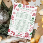 Hand Draw jul brev från Santa Santa Inbjudningar<br><div class="desc">Personlig Hand Draw Doodle brev från Jultomten. Ge ditt barn i år speciellt,  sött brev från Santa.</div>