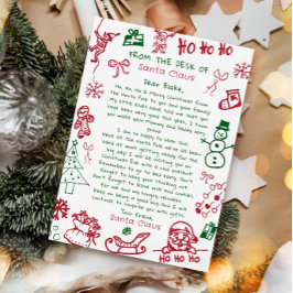 Hand Draw jul brev från Santa Santa Inbjudningar