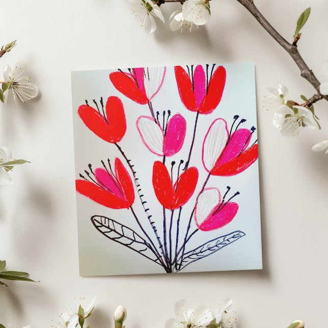 hand drawing Tulips Mother’s Day Card  Julkort (Skapare uppladdad)