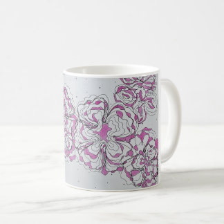 Hand-Drawn Abstract Floral Line Art Mug Kaffemugg