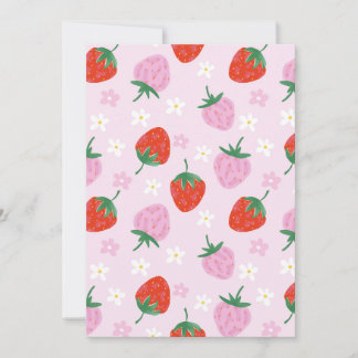 Hand-Drawn Aesthetic Strawberry Seamless Pattern Inbjudningar
