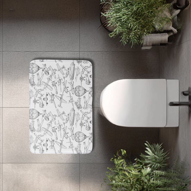 Hand drawn Airplanes Aviation Pilot Aviator Fun Badrumsmatta (Skapare uppladdad)