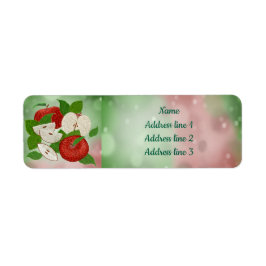 Hand-Drawn Apple Address Labels – Rustic Returadress Etikett