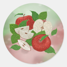 Hand-Drawn Apple Stickers – Rustic Modern Runt Klistermärke