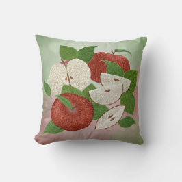 Hand-Drawn Apple Throw Pillow – Farmhouse Orchard  Kudde