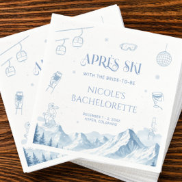 Hand Drawn Apres Aki Winter Bachelorette Party Pappersservett