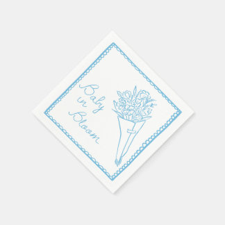 Hand Drawn Baby in Bloom Farmer Market Baby Shower Pappersservett