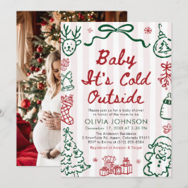 Hand Drawn Baby It's Cold Outside Baby Shower Inbjudningar