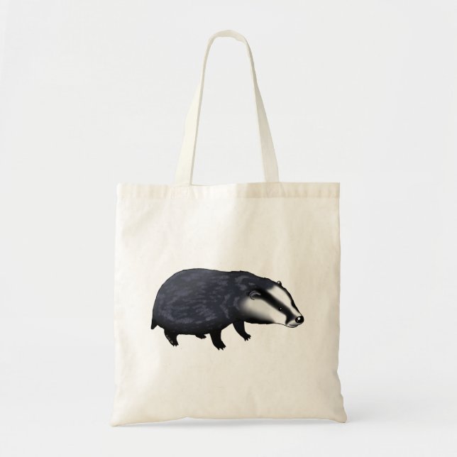 Hand Drawn Badger Illustration Design Tygkasse (Framsidan)