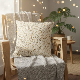 Hand Drawn Boho Leaf Pattern Kudde