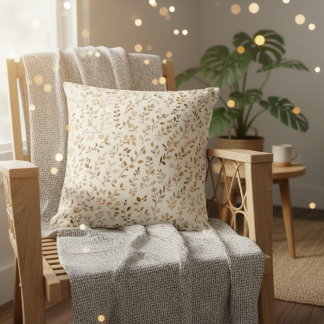 Hand Drawn Boho Leaf Pattern Kudde