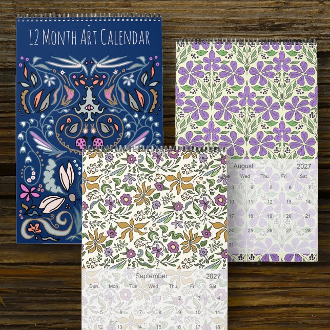 Hand Drawn Botanical and Abstract Art Calendar Kalender (Skapare uppladdad)