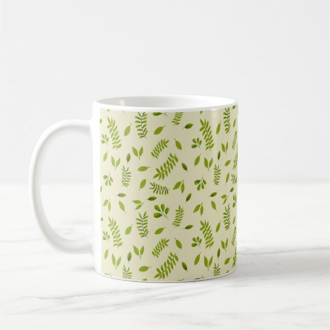Hand-Drawn Botanical Nature Seamless Pattern  Kaffemugg (Vänster)