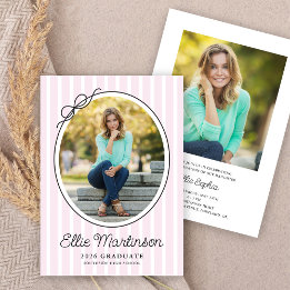 Hand Drawn Bow Photo Graduation Party Invitation Inbjudningar