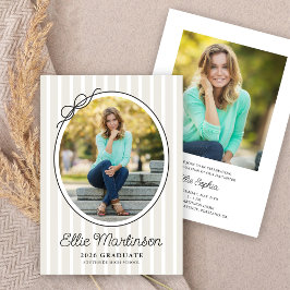 Hand Drawn Bow Photo Graduation Party Invitation Inbjudningar