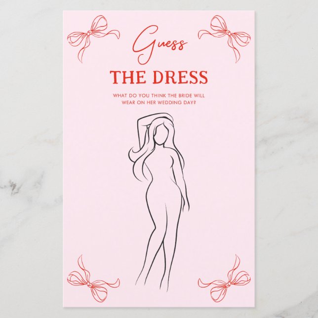 Hand Drawn Bow Red & Pink Guess the Dress Game (Framsida)