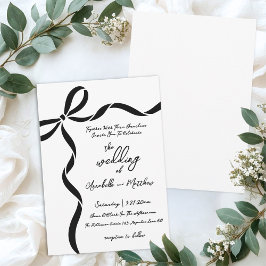 Hand Drawn Bow Whimsical Wedding Inbjudningar