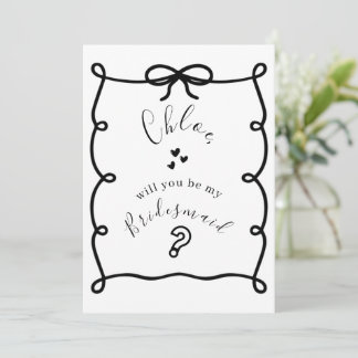 Hand Drawn Bridesmaid Proposal Cards Julkort