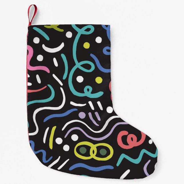 Hand drawn brush. Abstract pattern, zigzags, lines Liten Julstrumpa (Framsidan)