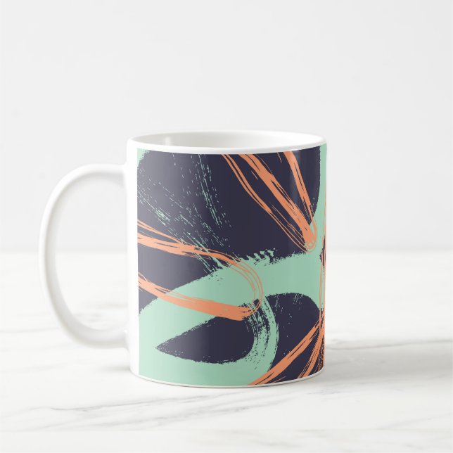 Hand drawn brush hipster pattern in. Stylish geome Kaffemugg (Vänster)