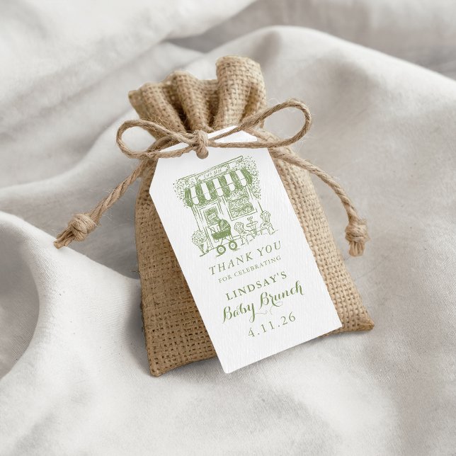 Hand Drawn Cafe Bebe Baby Brunch Presentetikett (Skapare uppladdad)