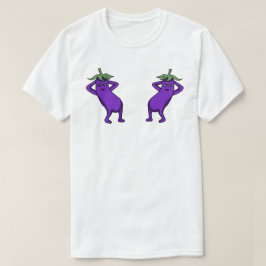 Hand Drawn Cartoon Cute Eggplants Posing T Shirt