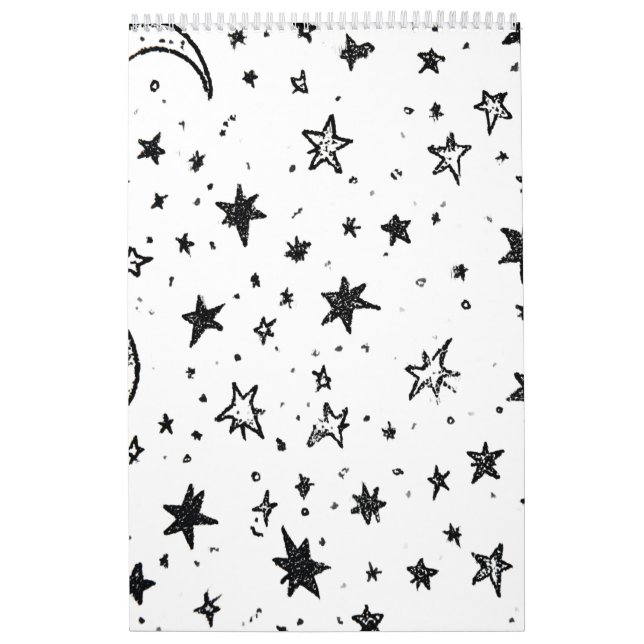 Hand Drawn Celestial Night Sky Pattern Kalender (Omslag)