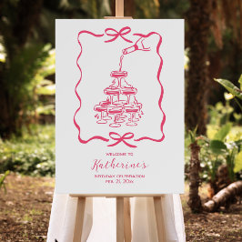 Hand Drawn Champagne Birthday Party Welcome