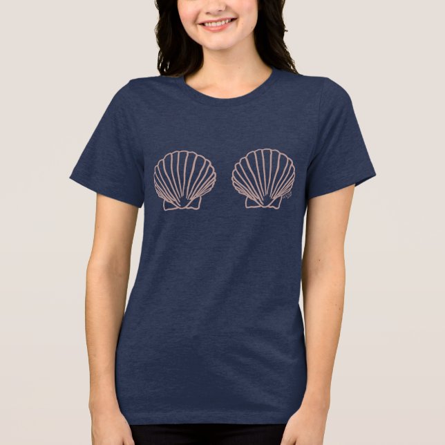 Hand-drawn Cheeky Clam Shells T Shirt (Framsida)
