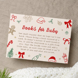 Hand Drawn Christmas Baby Shower Books for Baby Tilläggskort