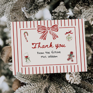 Hand Drawn Christmas Bridal Shower Tack Kort