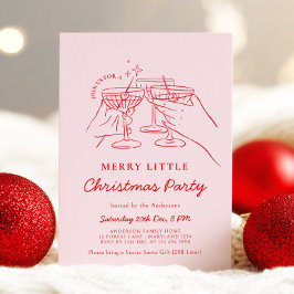 Hand Drawn Christmas Cocktail Party Invitation Inbjudningar