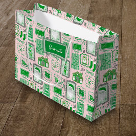 Hand Drawn christmas green pink custom christmas