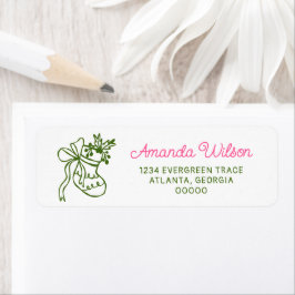 Hand Drawn Christmas Holiday Party Return Address Returadress Etikett