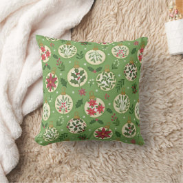 Hand Drawn Christmas Ornaments Throw Pillow Kudde
