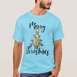 Hand Drawn Christmas Tree Festive Holiday Art T Shirt