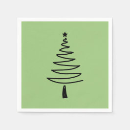 Hand Drawn christmas tree Pappersservett