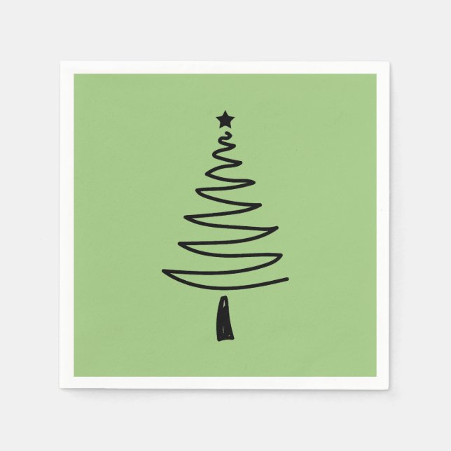Hand Drawn christmas tree Pappersservett (Framsidan)
