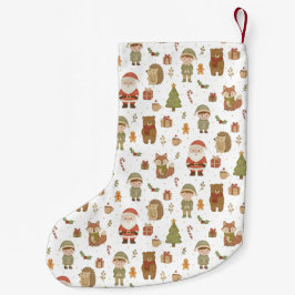 Hand Drawn Christmas Woodland - Christmas Stocking Liten Julstrumpa